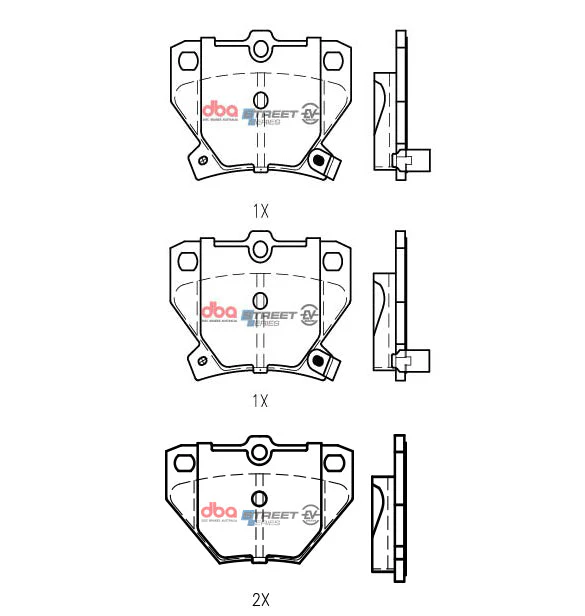 2000-2005 Toyota Celica & More | DBA SSEV Street Series Brake Pads [Rear] | DB1429SSEV - Image 5