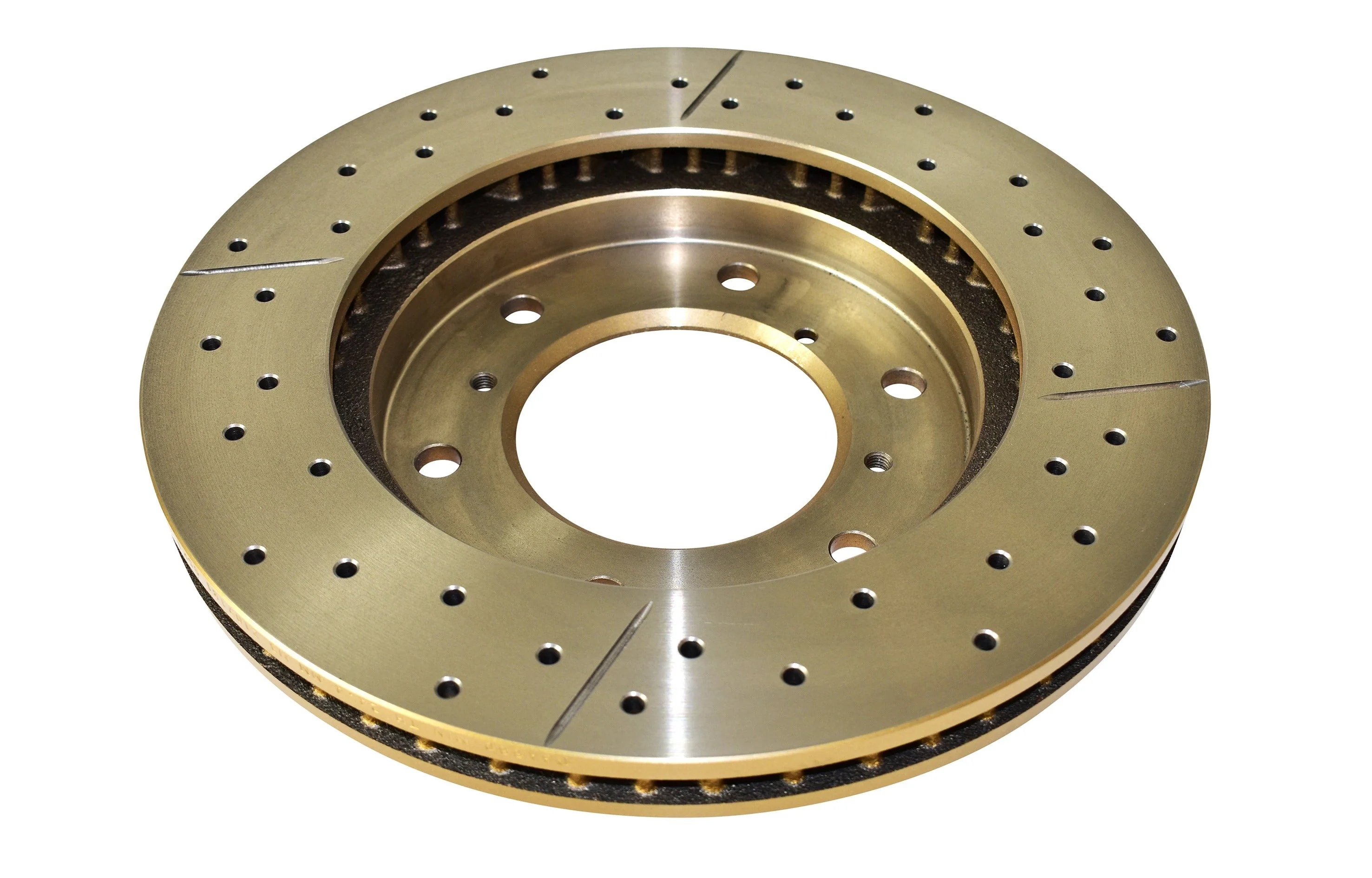 2000-2006 Mitsubishi Montero | DBA Street Series Gold Cross-Drilled/Slotted Brake Rotor [Front] | DBA660X - Image 3