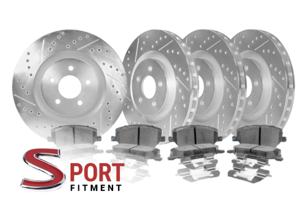 2003-04 Infiniti G35 Sport / 2003-08 Nissan 350Z [Z33] BREMBO - STILLEN Cross Drilled & Slotted 1-Pc Sport Rotors (Set of 4) - NIS91003