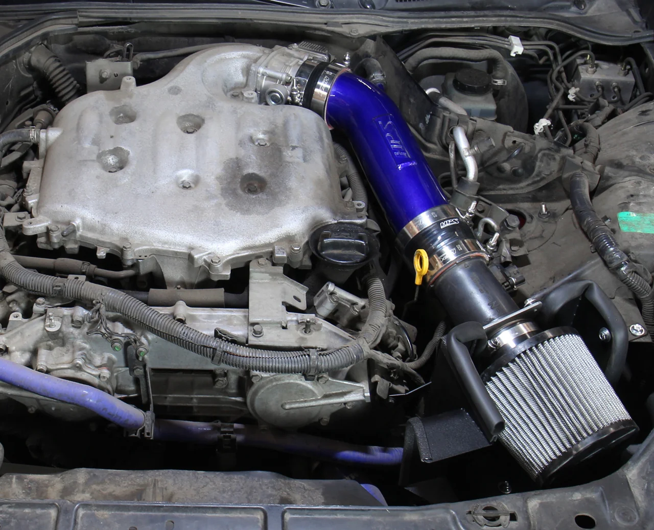 HPS Blue Shortram Air Intake + Heat Shield for 2003-2007 Infiniti G35 Coupe 3.5L V6 - Image 2