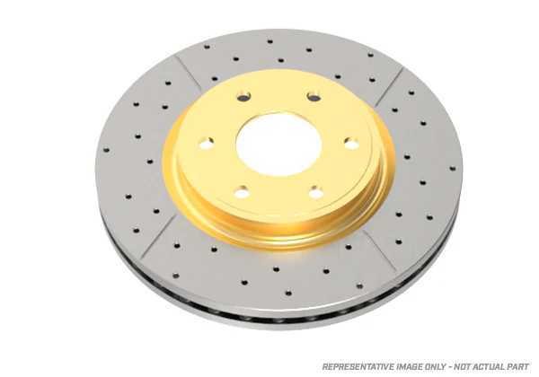 2006-2008 Jeep Grand Cherokee | DBA Street Series Gold Cross-Drilled/Slotted Brake Rotor [Rear] | DBA2533X