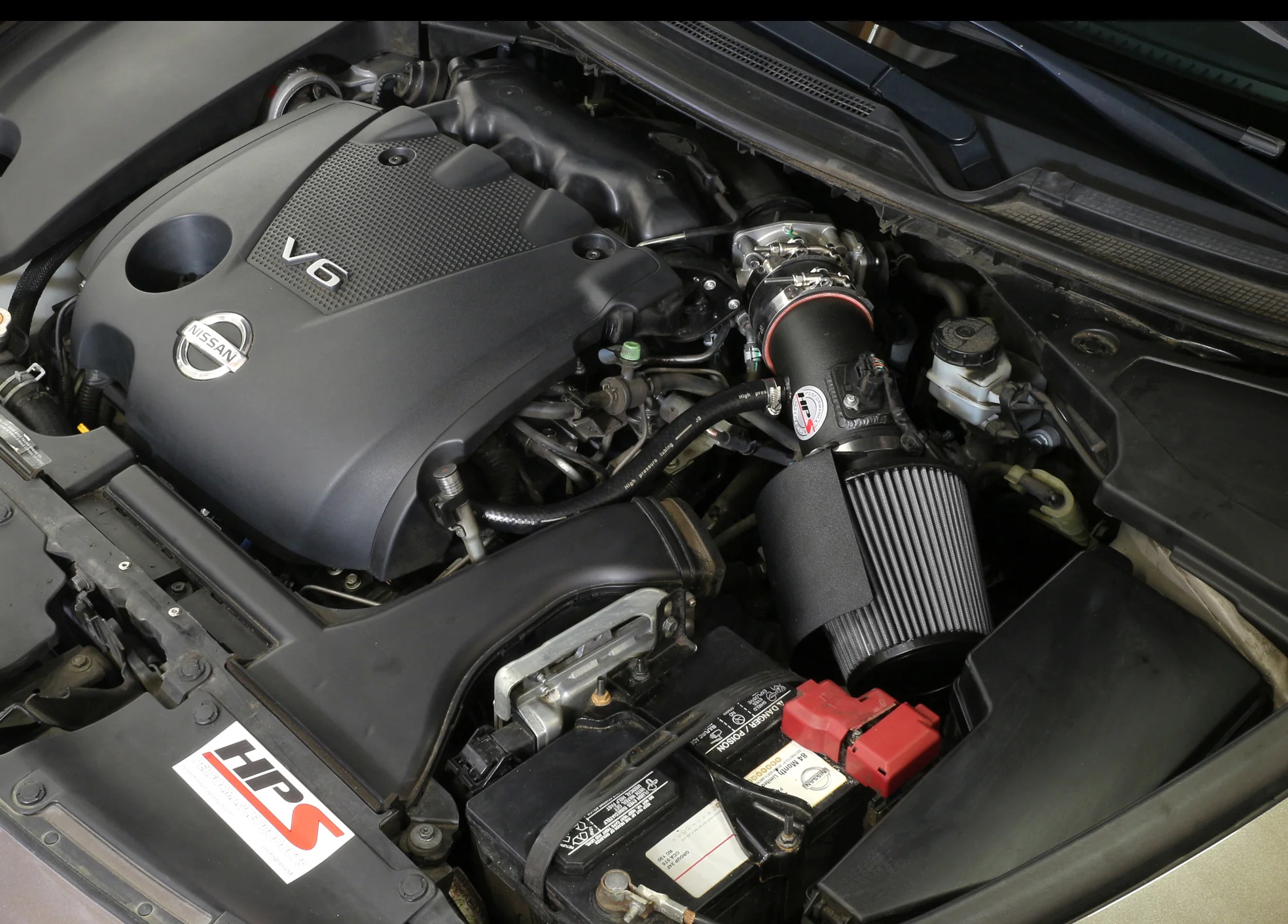 HPS Black Shortram Air Intake + Heat Shield for 2009-2014 Nissan Maxima V6 3.5L - Image 2
