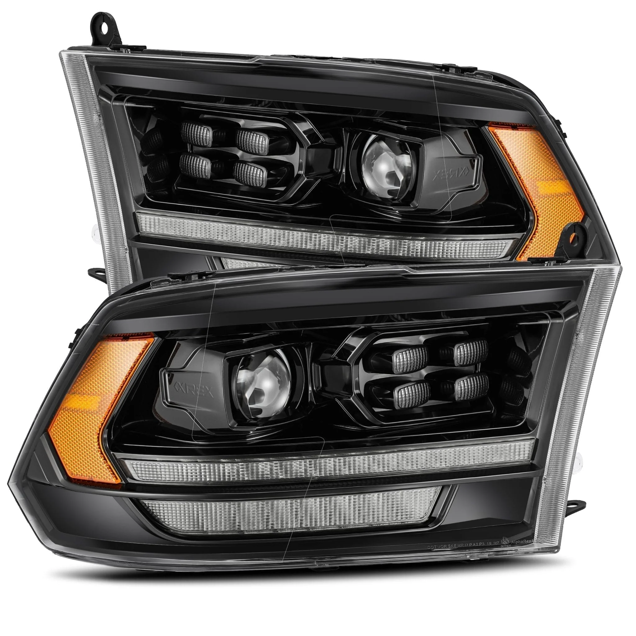 2009-2018 Ram Truck LUXX-Series (5th Gen 2500 Style) LED Projector Headlights Alpha-Black Alpha-Rex 880520