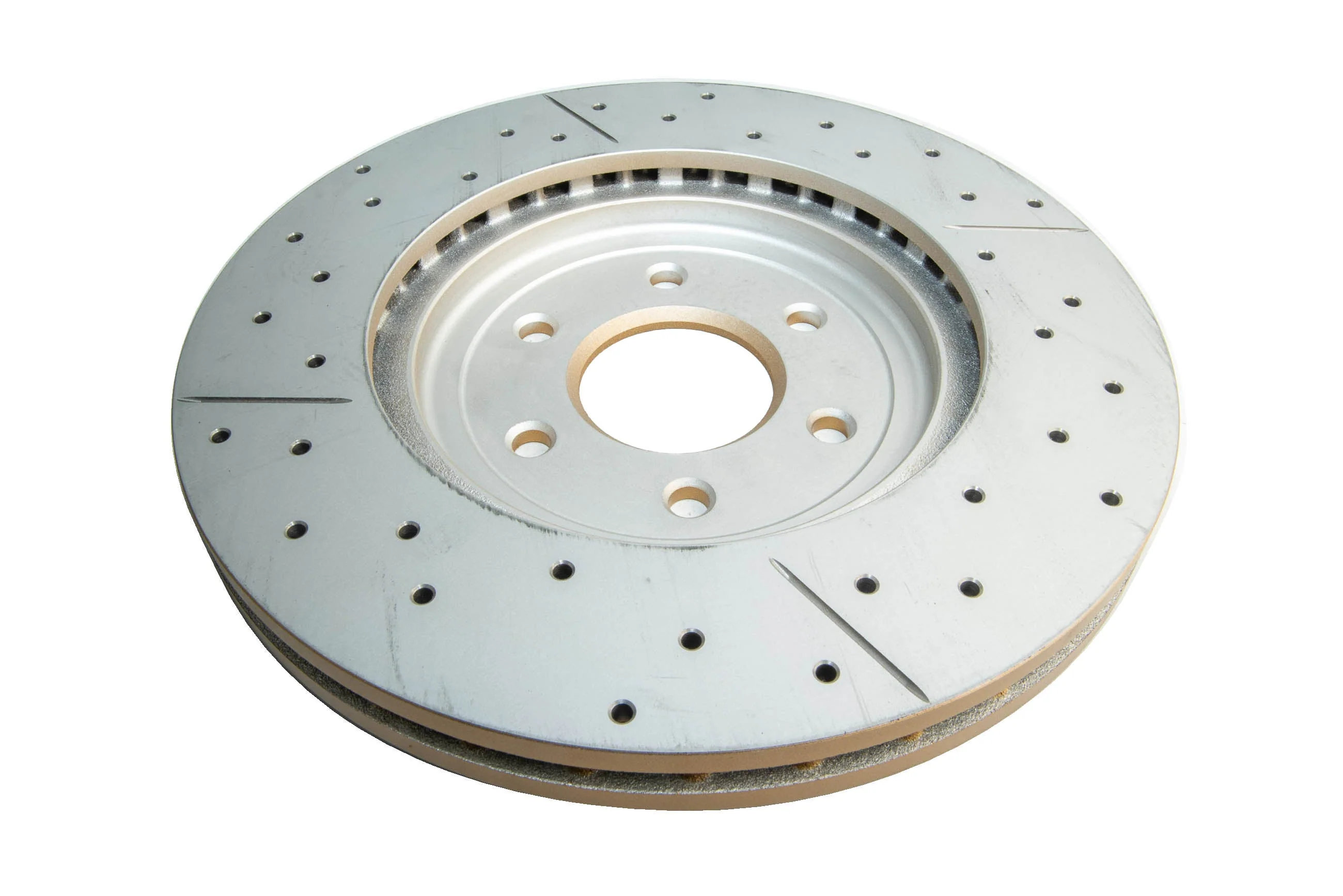 2010-2011 Nissan Pathfinder & More | DBA Street Series Gold Cross-Drilled/Slotted Brake Rotor [Front] | DBA2312X - Image 3