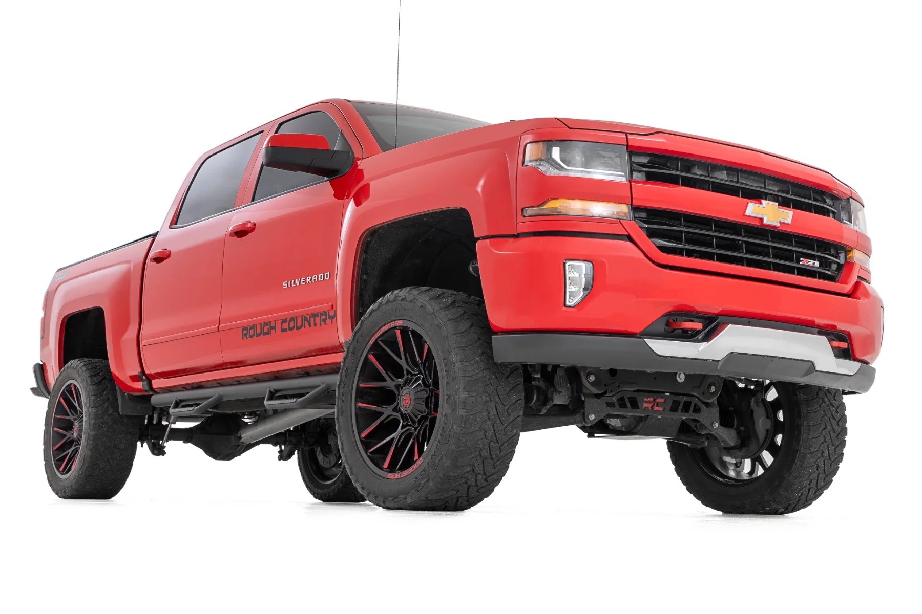 Nerf Steps | Crew Cab | 5.7 Ft Bed | GMC Sierra/ Chevrolet Silverado 2WD/4WD | 2014-2018 | Rough Country | RCC1489CCB - Image 2