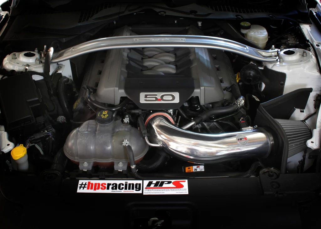 HPS Polish Shortram Air Intake + Heat Shield for 2015-2017 Ford Mustang GT V8 5.0L - Image 2