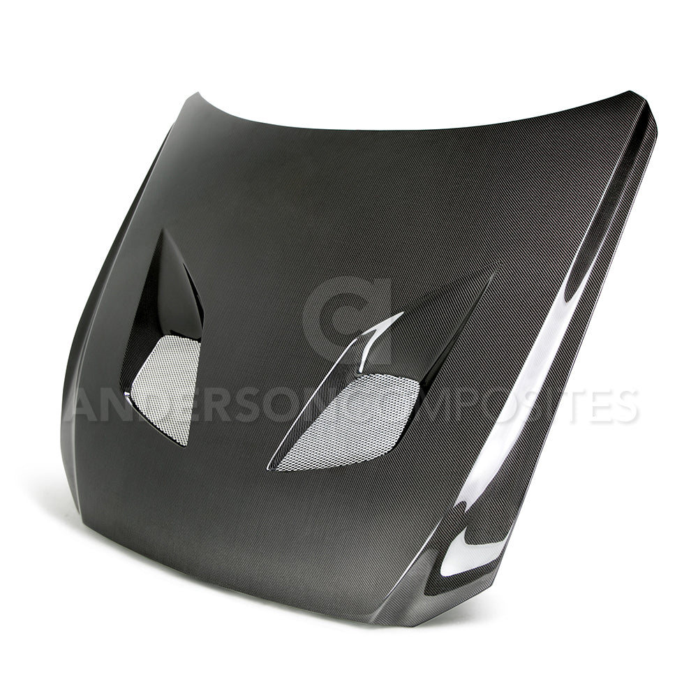 2015-2017 Ford Mustang Type-TT GT Style Double Sided Hood - Anderson Composites - AC-HD15FDMU-TT-DS