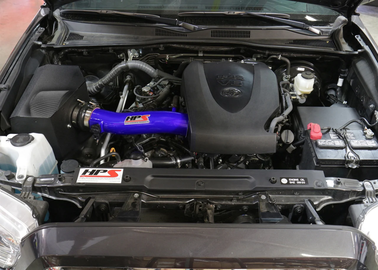 HPS Blue Shortram Air Intake + Heat Shield for 2016-2022 Toyota Tacoma 3.5L V6 - Image 4