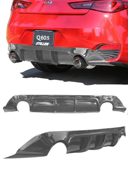 2017-2022 Infiniti Q60 3.0t - STILLEN Rear Diffuser [Unpainted] - KB11235