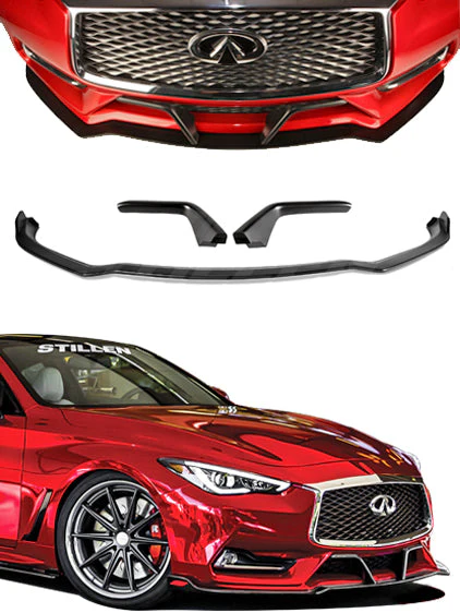 2017-2022 Infiniti Q60 - STILLEN Front Splitter & Winglets [Unfinished] - KB11232UF