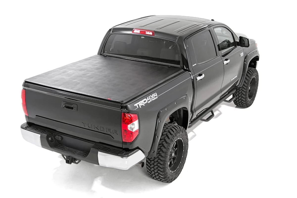 Bed Cover | Tri Fold | Soft | 6'7" Bed | No OE Rail | Toyota Tundra | 2007-2022 | Rough Country | 41419650A - Image 2