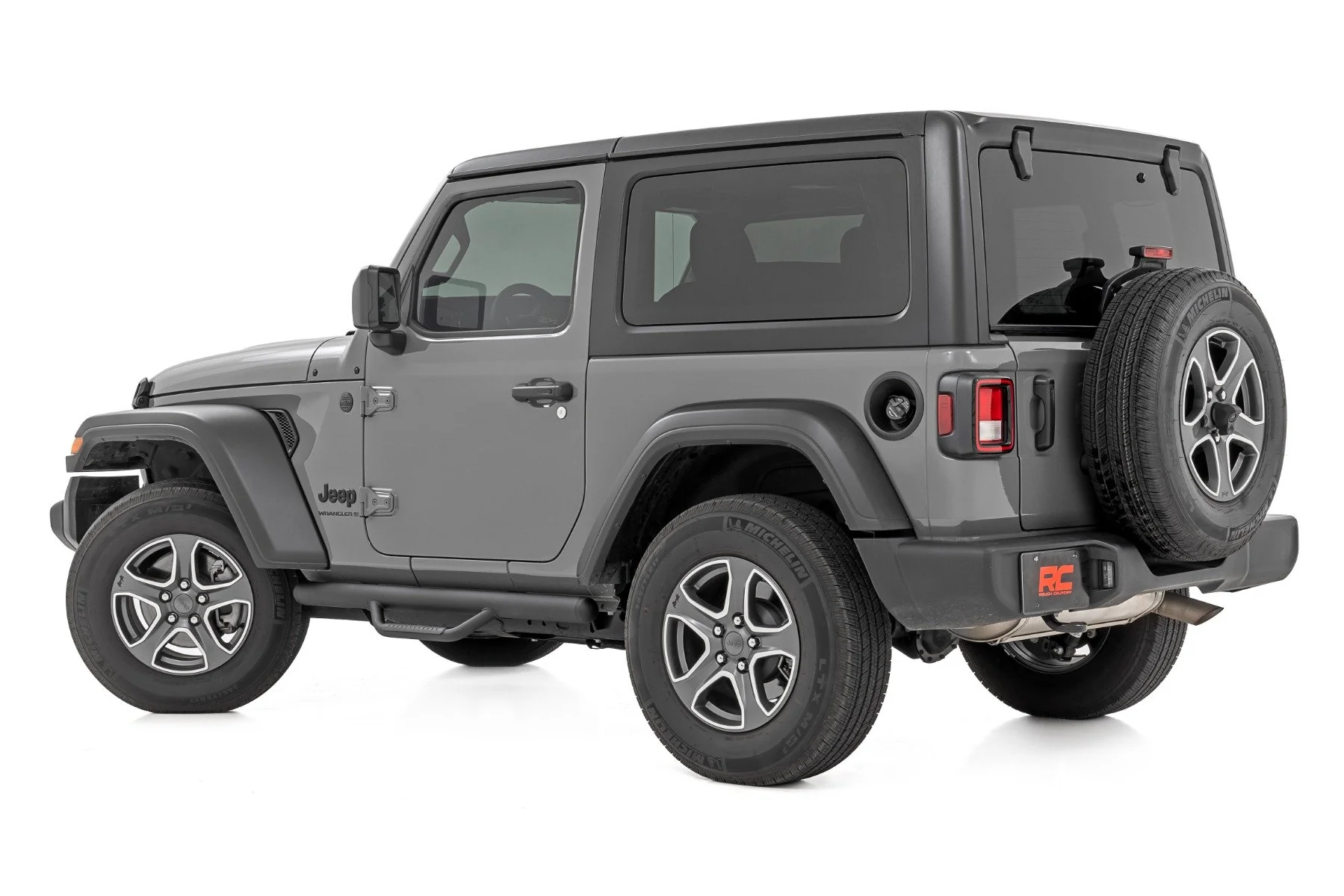 Nerf Steps | Full Length | 2 Door | Jeep Wrangler JL 4WD | 2018-2021 | Rough Country | RCJ1846B - Image 2