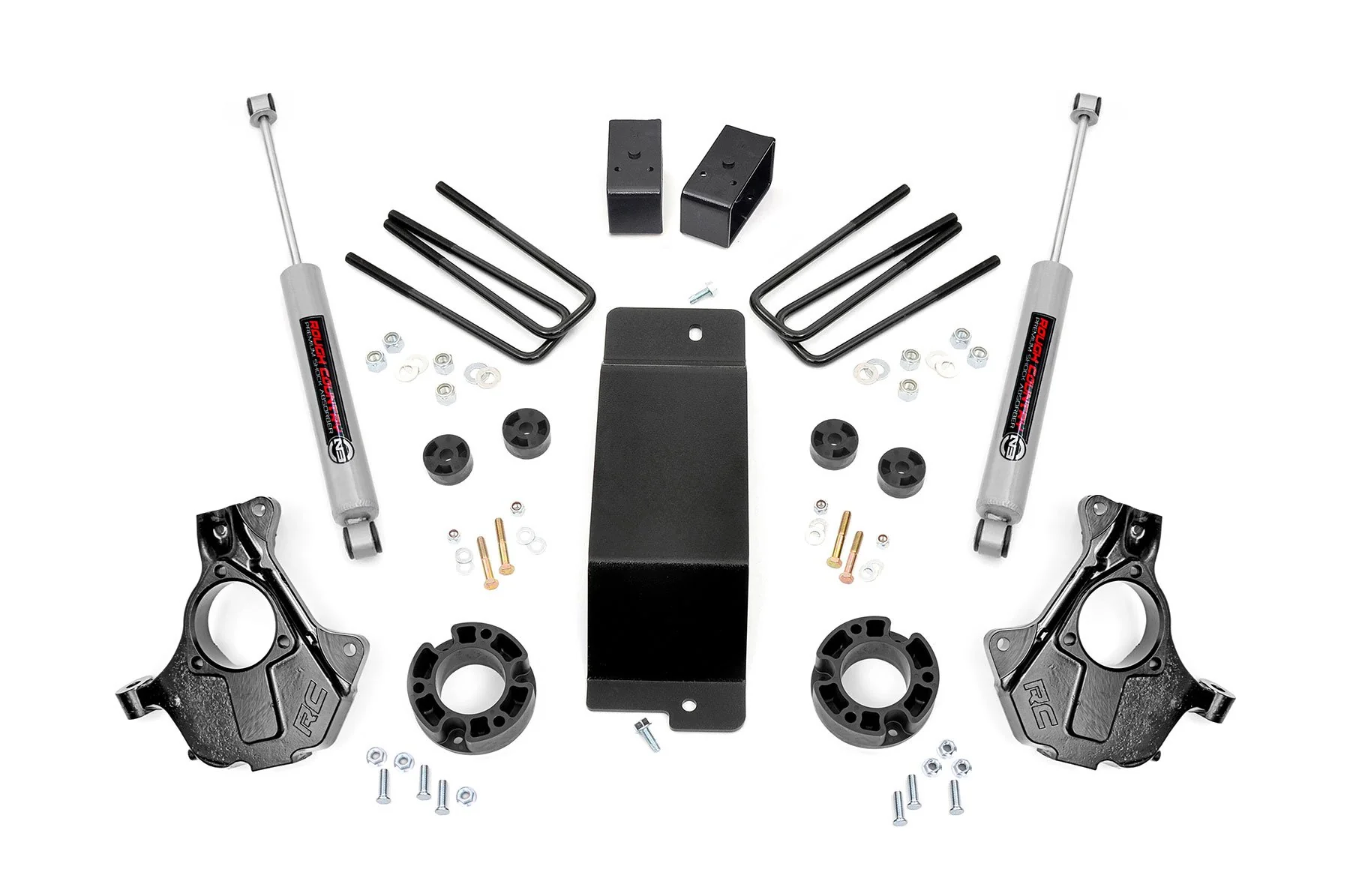 3.5 Inch Lift Kit | w/ Knuckles | GMC Sierra/ Chevrolet Silverado 1500 4WD | 2014-2018 | Rough Country | 12130