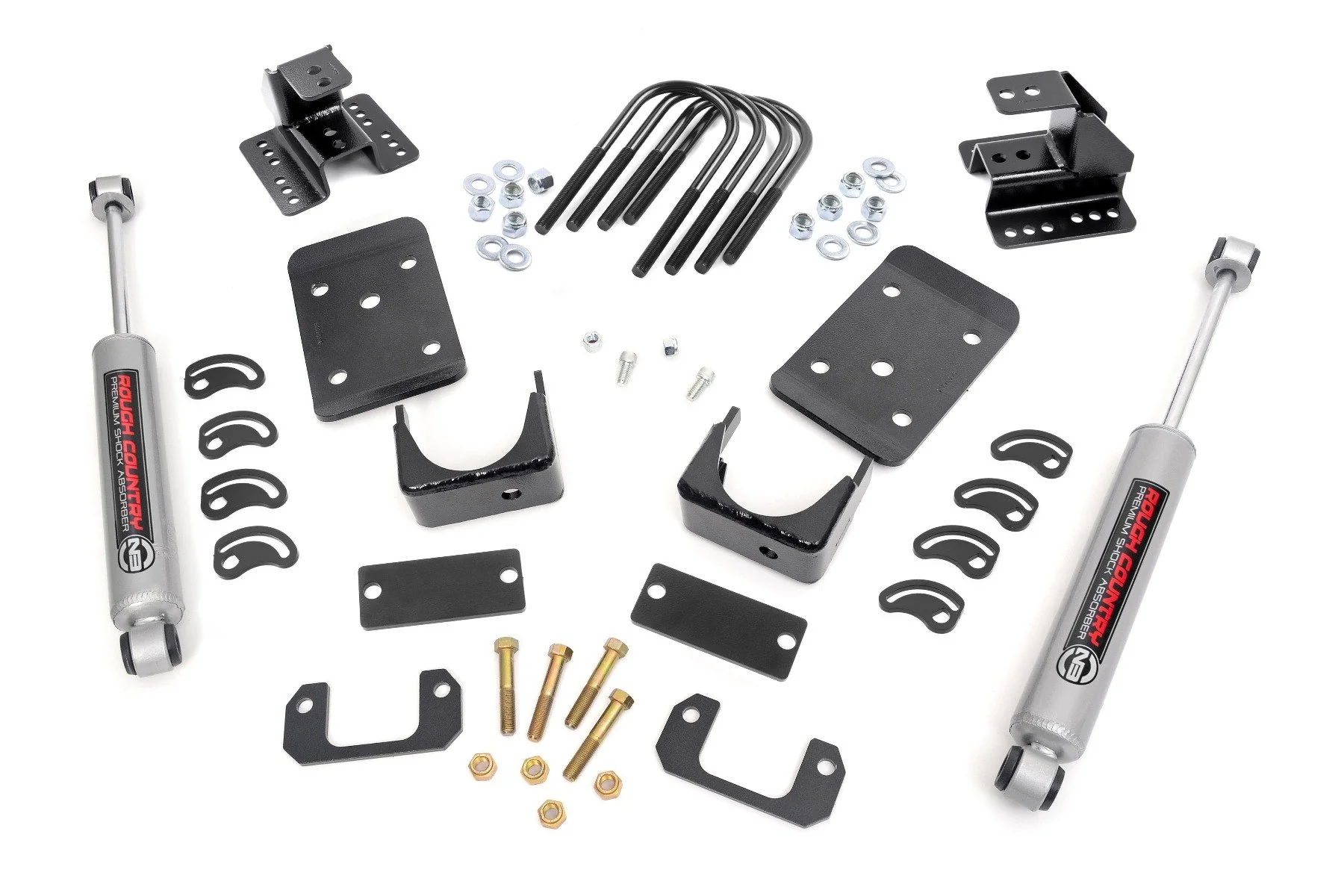 2 Inch Lowering Kit |4 Inch Rear Lowering | N3 Shocks | GMC Sierra/ Chevrolet Silverado 1500 2WD | 2014-2018 | Rough Country | 72330