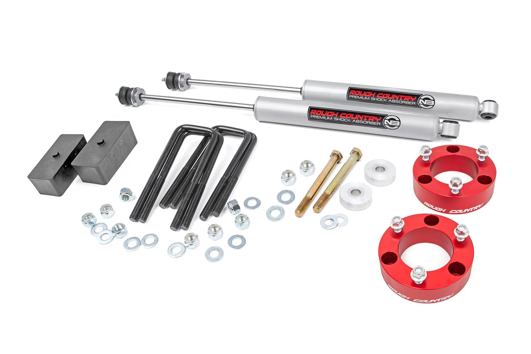 3 Inch Lift Kit | Red Spacer | Toyota Tacoma 2WD/4WD | 2005-2022 | Rough Country | 74530RED