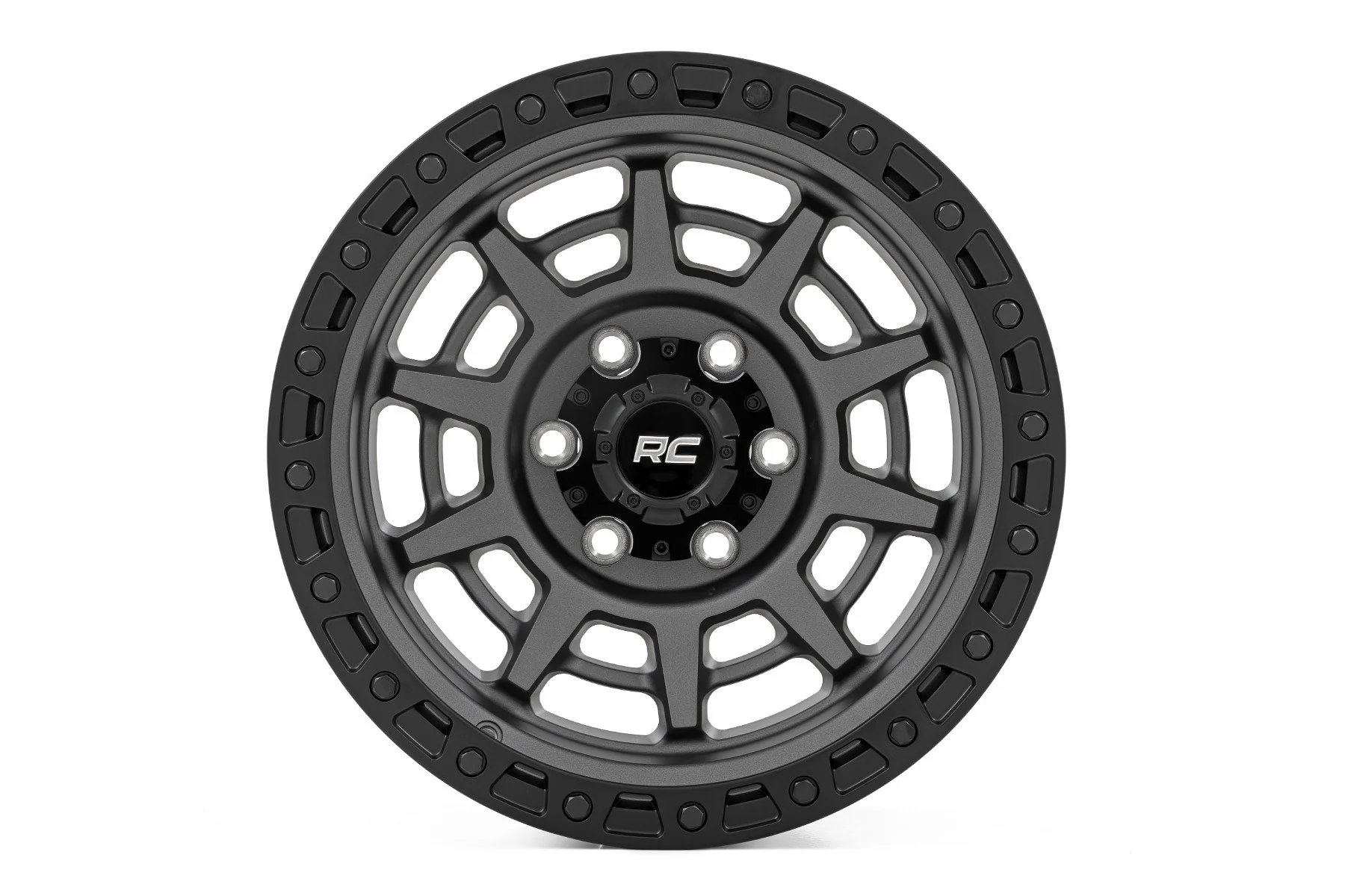 Rough Country 85 Series Wheel | Simulated Beadlock | Gunmetal Gray/Black | 17x9 | 6x5.5 | -12mm | 2002-2006 |  85170912A - Image 2