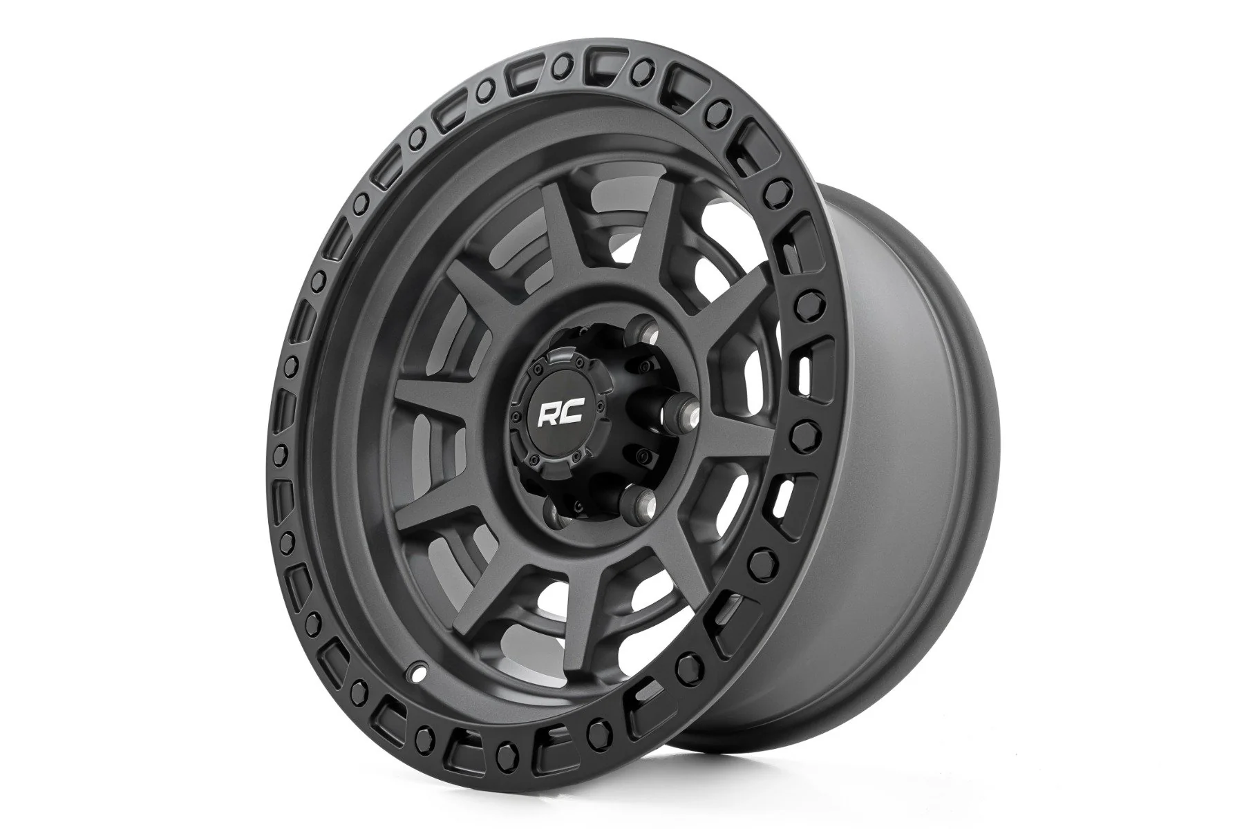 Rough Country 85 Series Wheel | Simulated Beadlock | Gunmetal Gray/Black | 17x9 | 6x5.5 | -12mm | 2002-2006 |  85170912A - Image 4