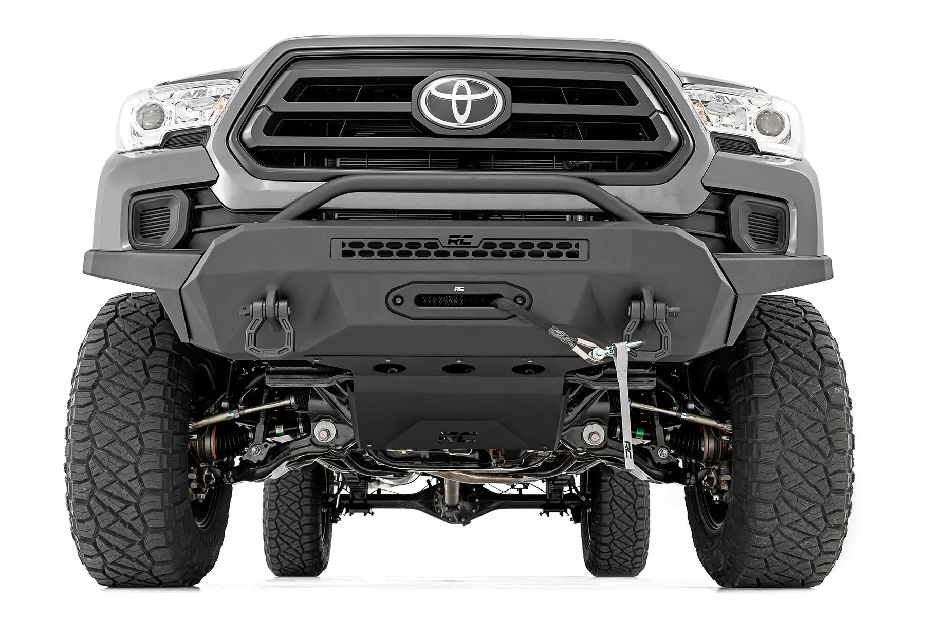 Front Bumper | High Clearance | 12000-Lb Pro Series Winch | Synthetic Rope Toyota Tacoma 4WD | 2016-2022 | Rough Country | 10717 - Image 2