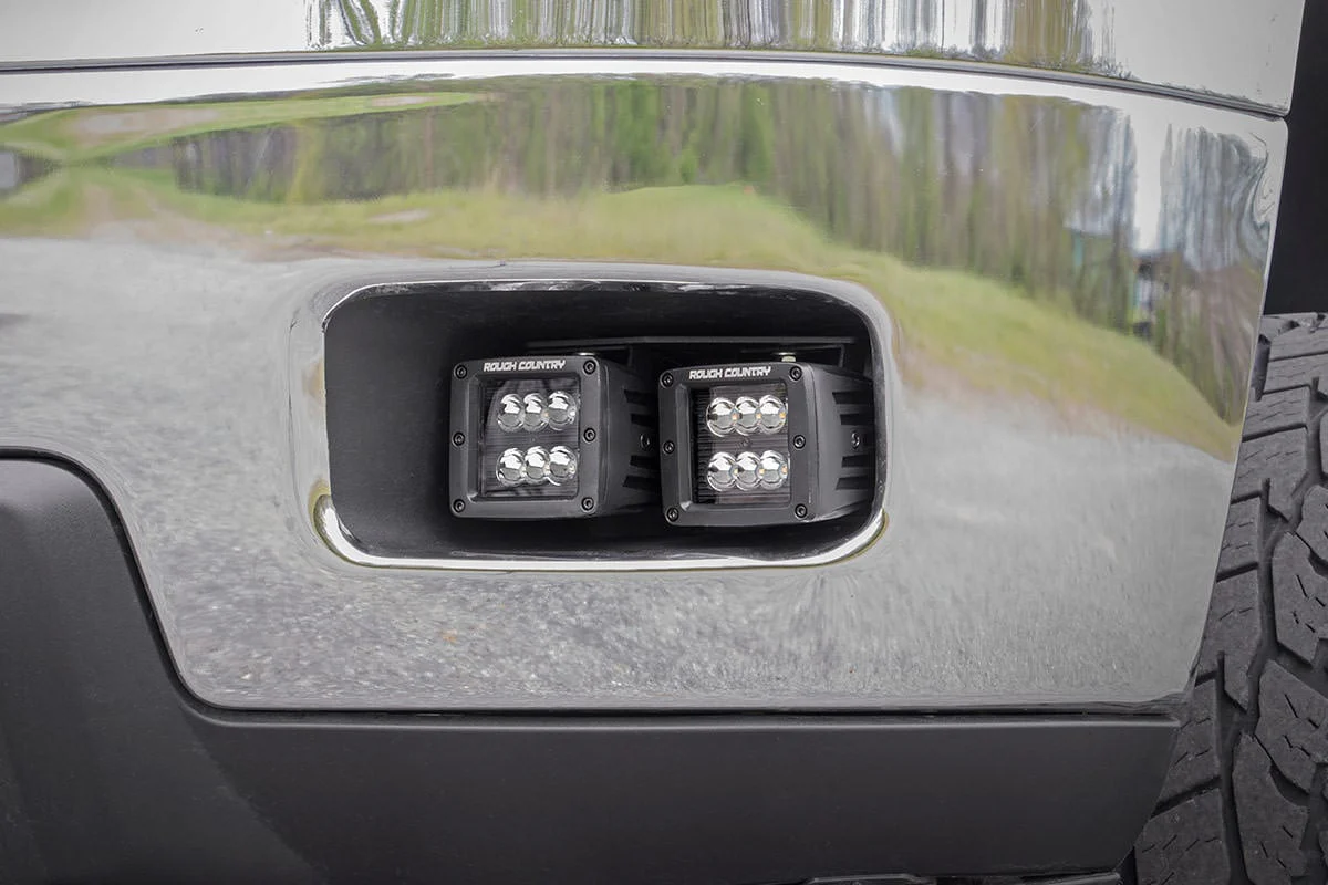 LED Light | Fog Mount | Dual 2" Black Pair | Chevy Silverado 2500 HD/3500 HD | 2011-2014 | Rough Country | 70628 - Image 5