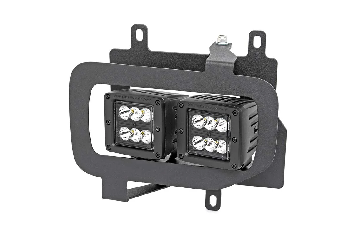 LED Light | Fog Mount | Dual 2" Black Pairs | Flood | Ford F-150 | 2015-2017 | Rough Country | 70833 - Image 2