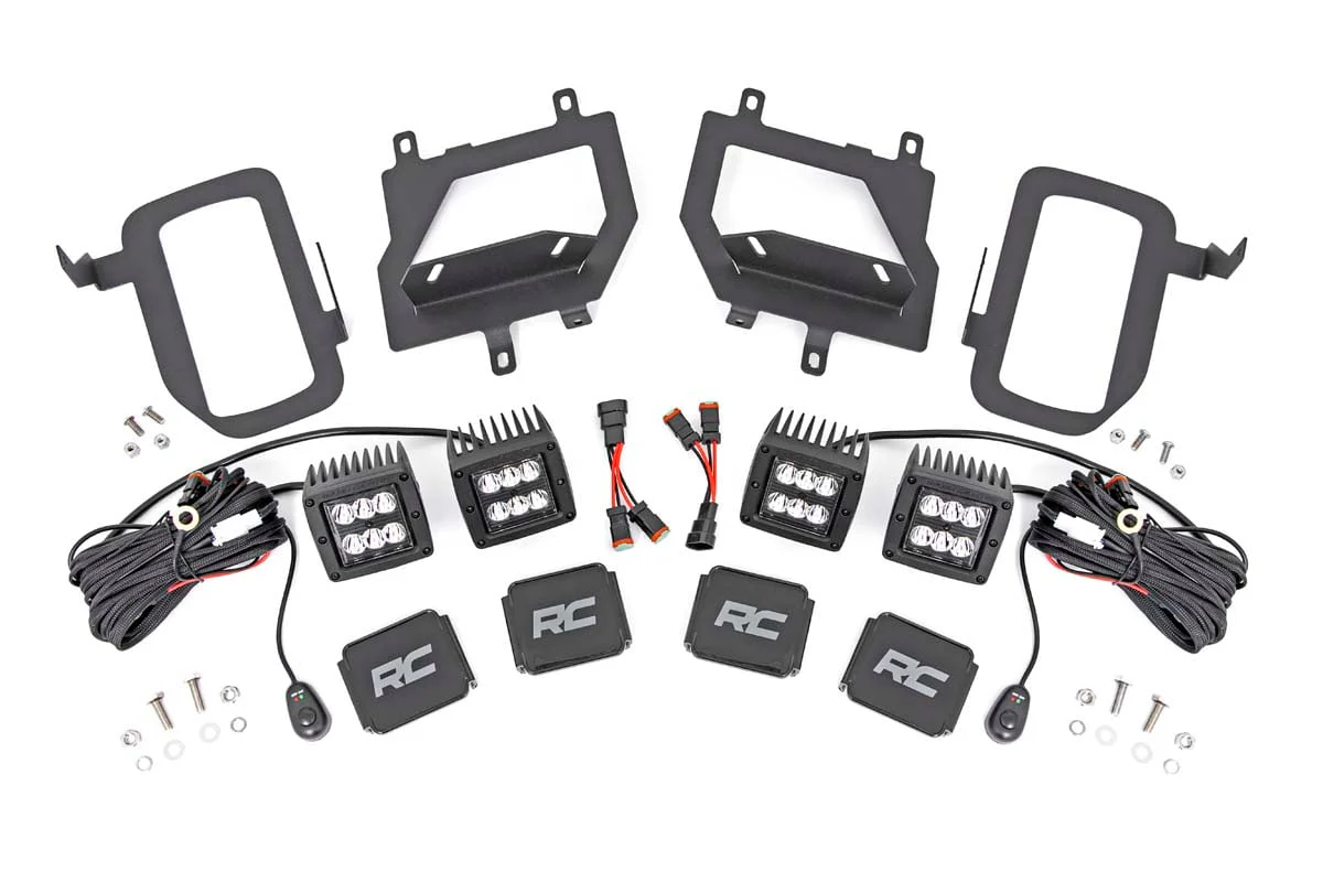 LED Light | Fog Mount | Dual 2" Black Pairs | Spot | Ford F-150 | 2015-2017 | Rough Country | 70832