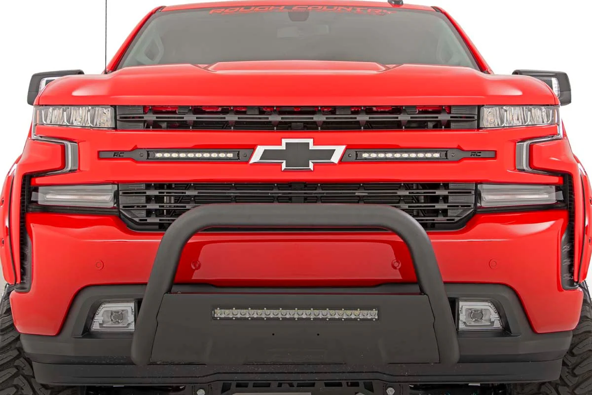 LED Light | Grille Mount | 10" Black Slimline Pair | Chevy Silverado 1500 | 2019-2022 | Rough Country | 70817 - Image 3