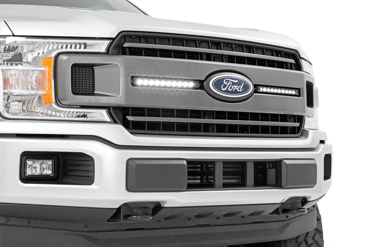 LED Light | Grille Mount | 10" Black Slimline Pair | Ford F-150 | 2018-2020 | Rough Country | 70808 - Image 5