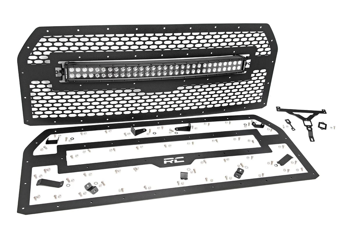 Mesh Grille | 30" Dual Row LED | Black | Ford F-150 2WD/4WD | 2015-2017 | Rough Country | 70193 - Image 3