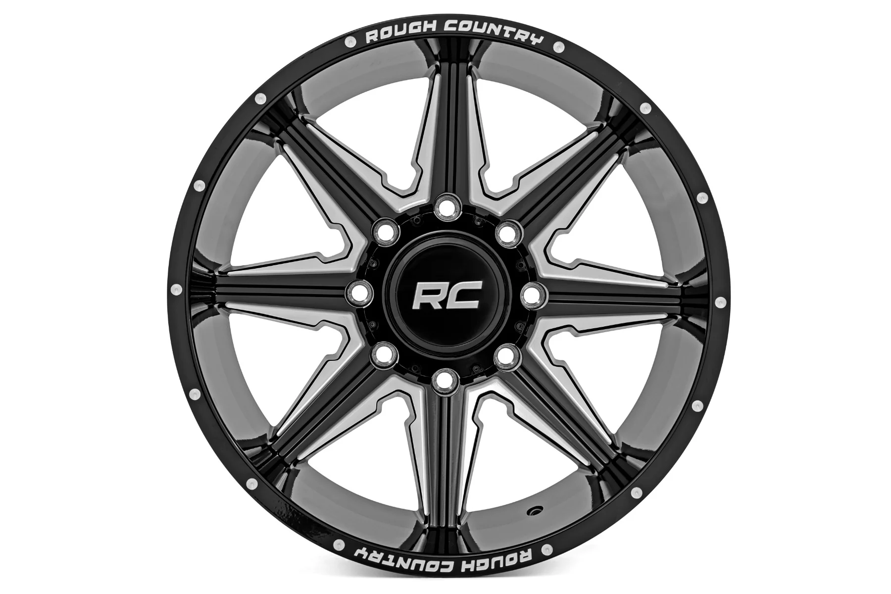 Rough Country 91M Series Wheel | One-Piece | Gloss Black | 20x12 | 6-135 | -44mm | 2015-2022 |  91201217M - Image 2