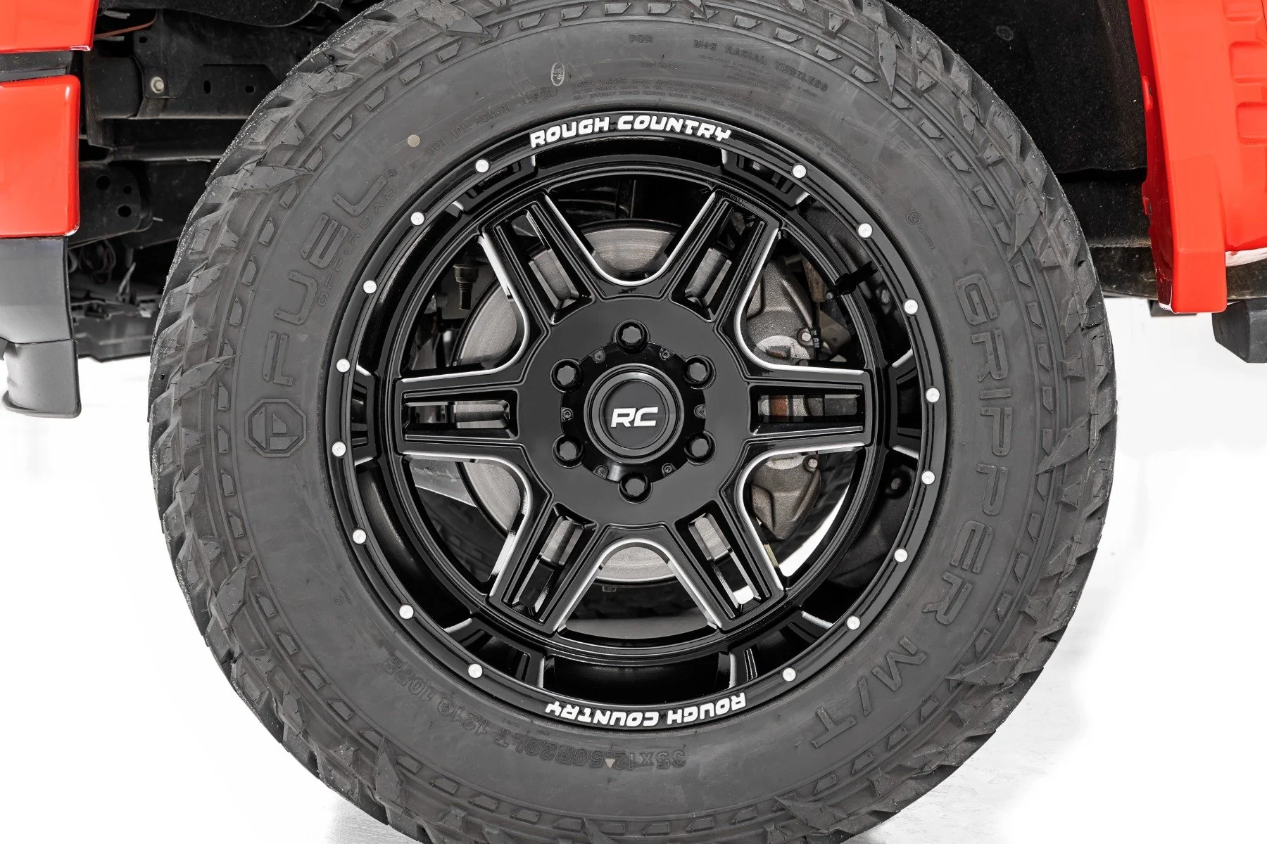 Rough Country 92 Series Wheel | Machined One-Piece | Gloss Black | 20x12 | 6x5.5 | -44mm | 2019-2022 |  92201212 - Image 6