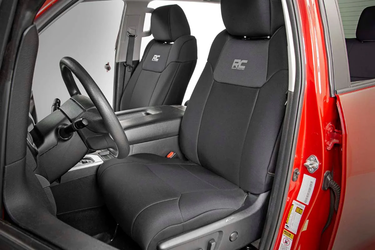 Seat Covers | FR w/ Console Cover and Rear | Toyota Tundra | 2014-2021 | Rough Country | 91027A - Image 2