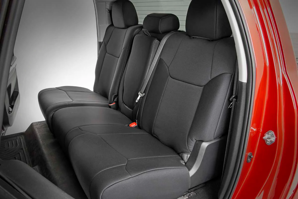 Seat Covers | FR w/ Console Cover and Rear | Toyota Tundra | 2014-2021 | Rough Country | 91027A - Image 3